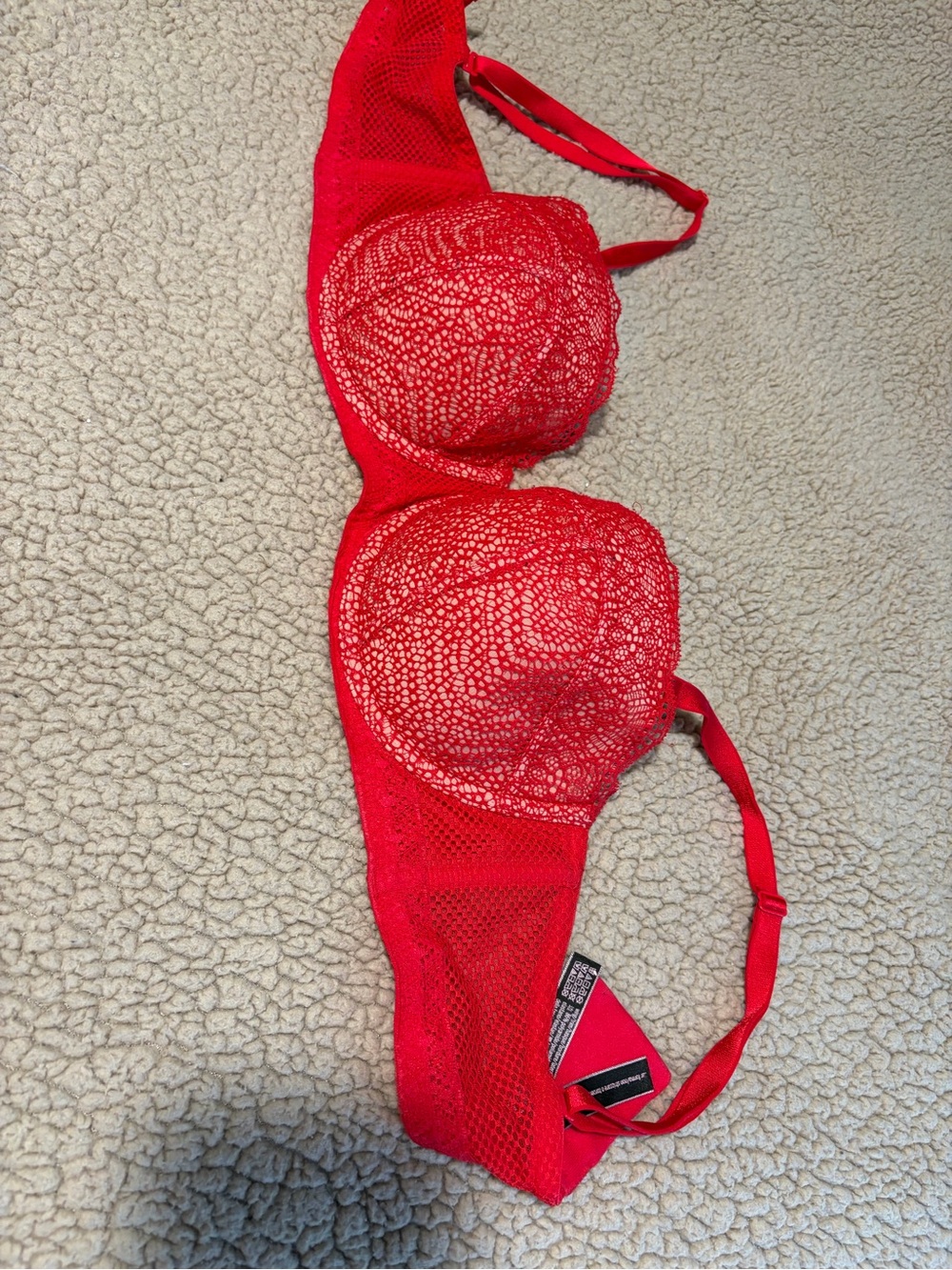 Victorias Secret Red Lace Underwire Bra